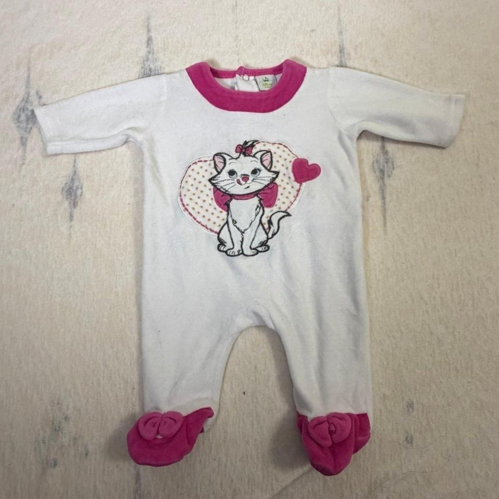 Disney Baby Marie Aristocats Footed Sleeper Pink White 3 Month Girl